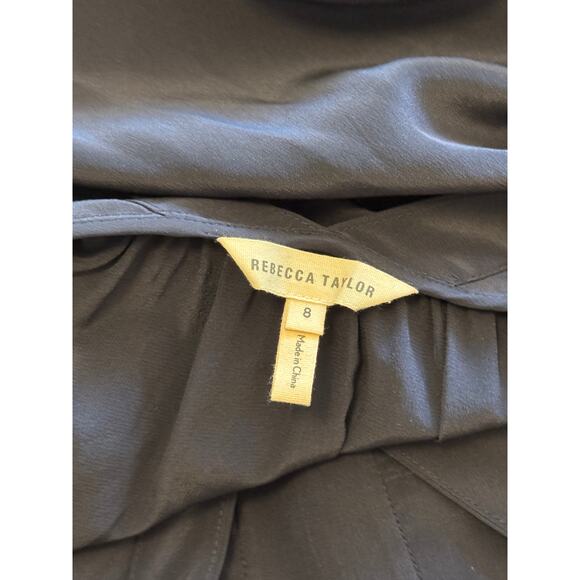 Rebecca Taylor Navy Sleeveless Classic Silk Blouse Career Office Work Classy 8 - Picture 3 of 8